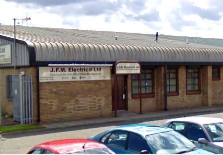 The J.F.M. Electrical Ltd unit at Righead Industrial Estate, Bellshill